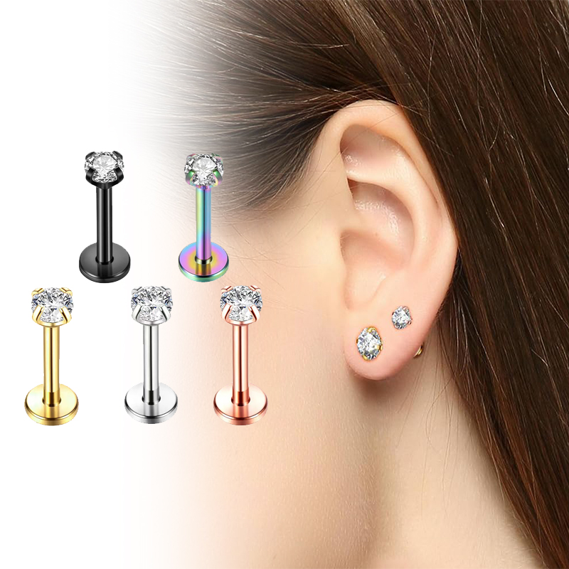 Body Jewelry Back - Pendientes de titanio de 16G con