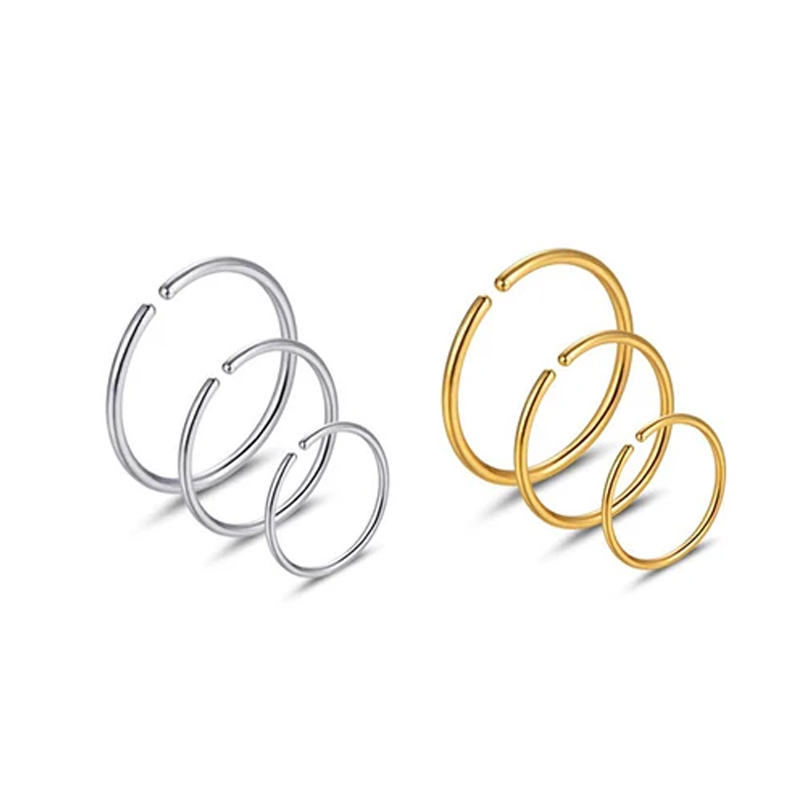 Body Jewelry Ear - Lote de 6 Anillos Hipoalergénicos para