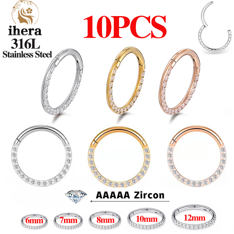 Body Jewelry Ear - 1/10PCS Anillos de Nariz de Acero