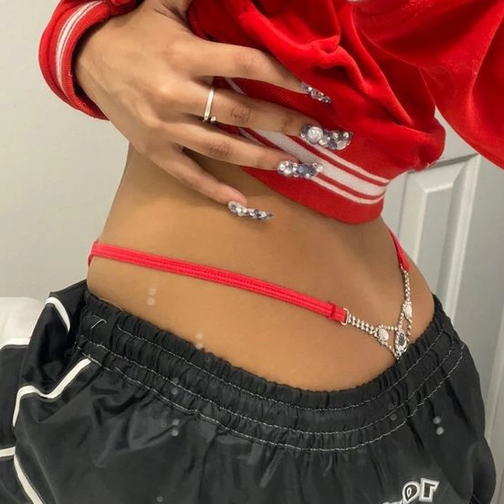 Body Jewelry For Women - Tanga redonda Sexy con diamantes de