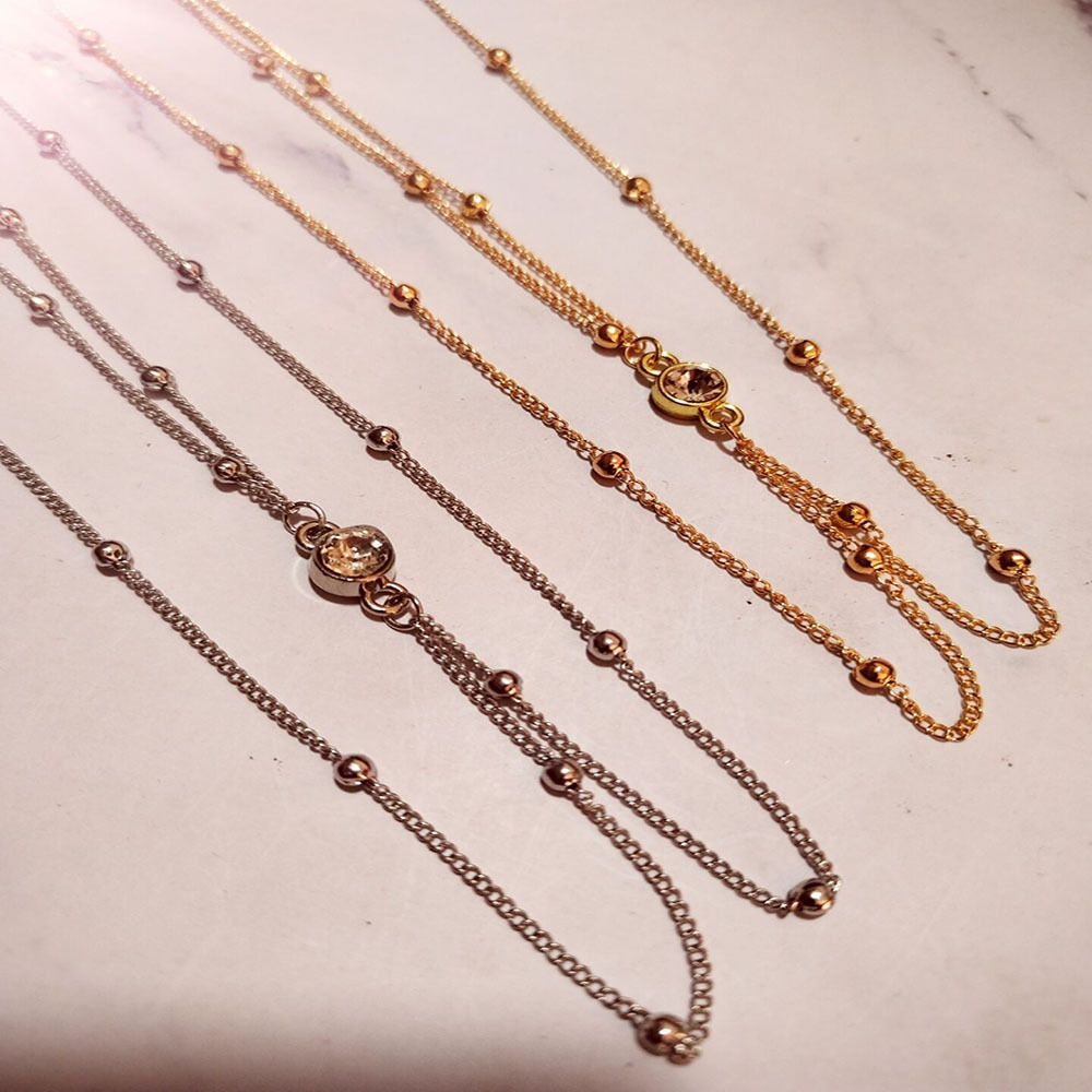 Cadena de vientre delicada CZ  - Body Jewelry Gold reseña y precio
