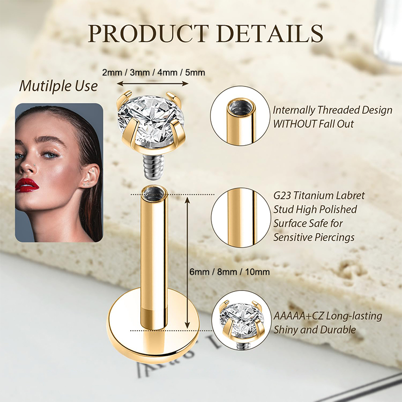 Pendientes de titanio de 16G c - Body Jewelry Back reseña y precio