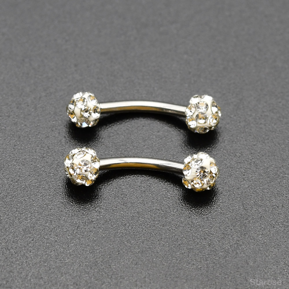 2 uds 4mm bola de cristal barr - Nipple Bar Curved reseña y precio