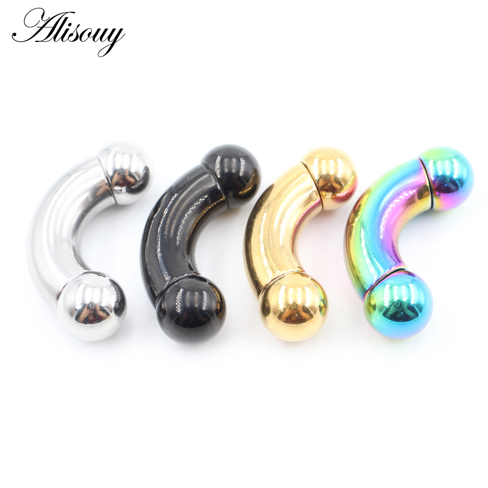 Alisouy 1 ud. Piercing de acer - Nipple Bar Curved reseña y precio