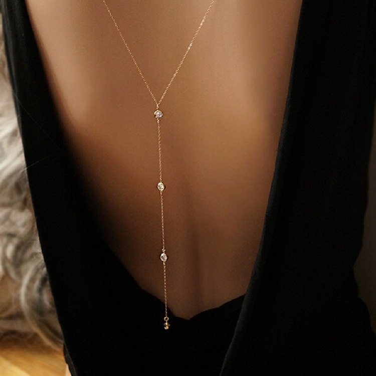 Nuevo collar de cadena trasera - Body Jewelry For Women reseña y precio