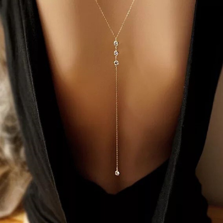 Nuevo collar de cadena trasera - Body Jewelry For Women reseña y precio
