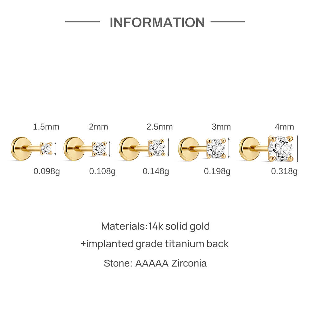AIDE Pendientes de oro macizo  - Body Jewelry Ear reseña y precio