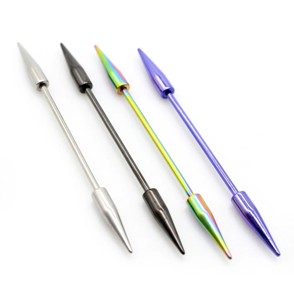 Pendiente de acero quirúrgico  - Industrial Barbell Long reseña y precio