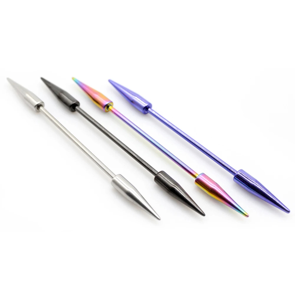 Pendiente de acero quirúrgico  - Industrial Barbell Long reseña y precio