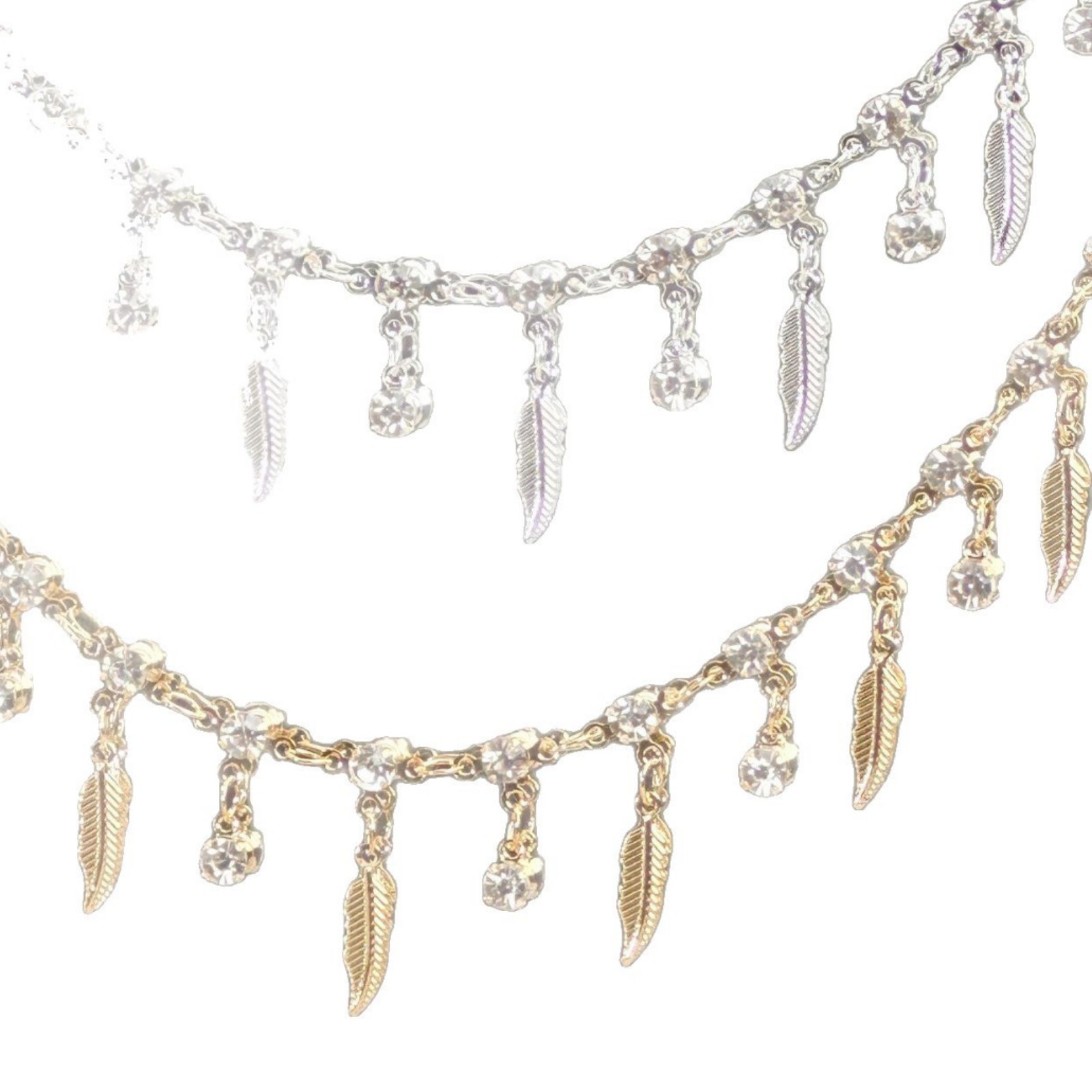 Cadena de plumas de diamante t - Body Jewelry Gold reseña y precio